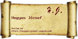 Hegyes József névjegykártya